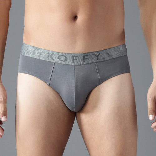 Cotton Lycra Light Grey Solid Brief
